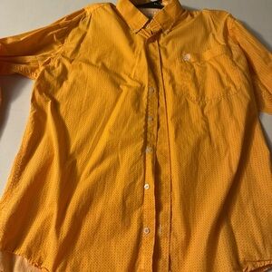 Orange Button-Up cinch western shirt